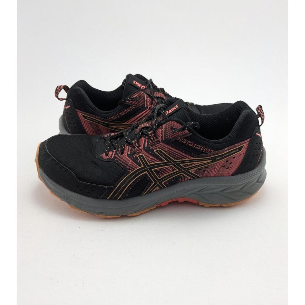 Womens Asics GEL-Venture 9 Black Pink Athletic‎ Running Shoes 1012B313 Size 11